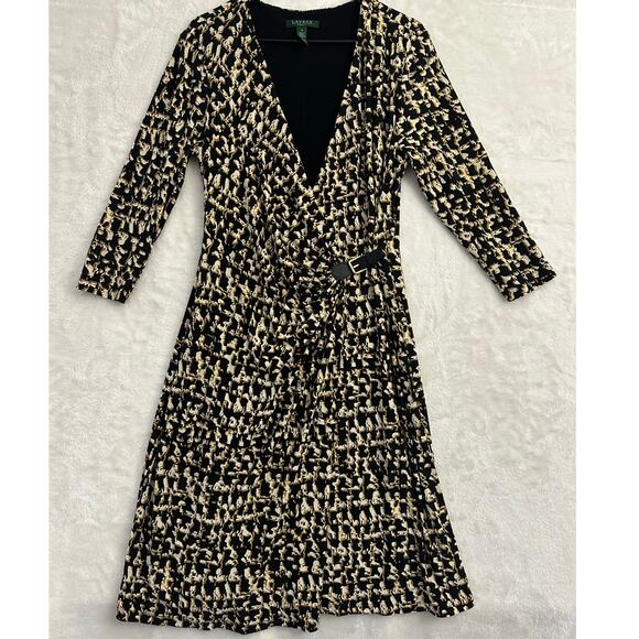 Lauren Ralph Lauren Dresses & Skirts - LRL Ralph Lauren Black Printed Buckle Dress 14 Office Mature